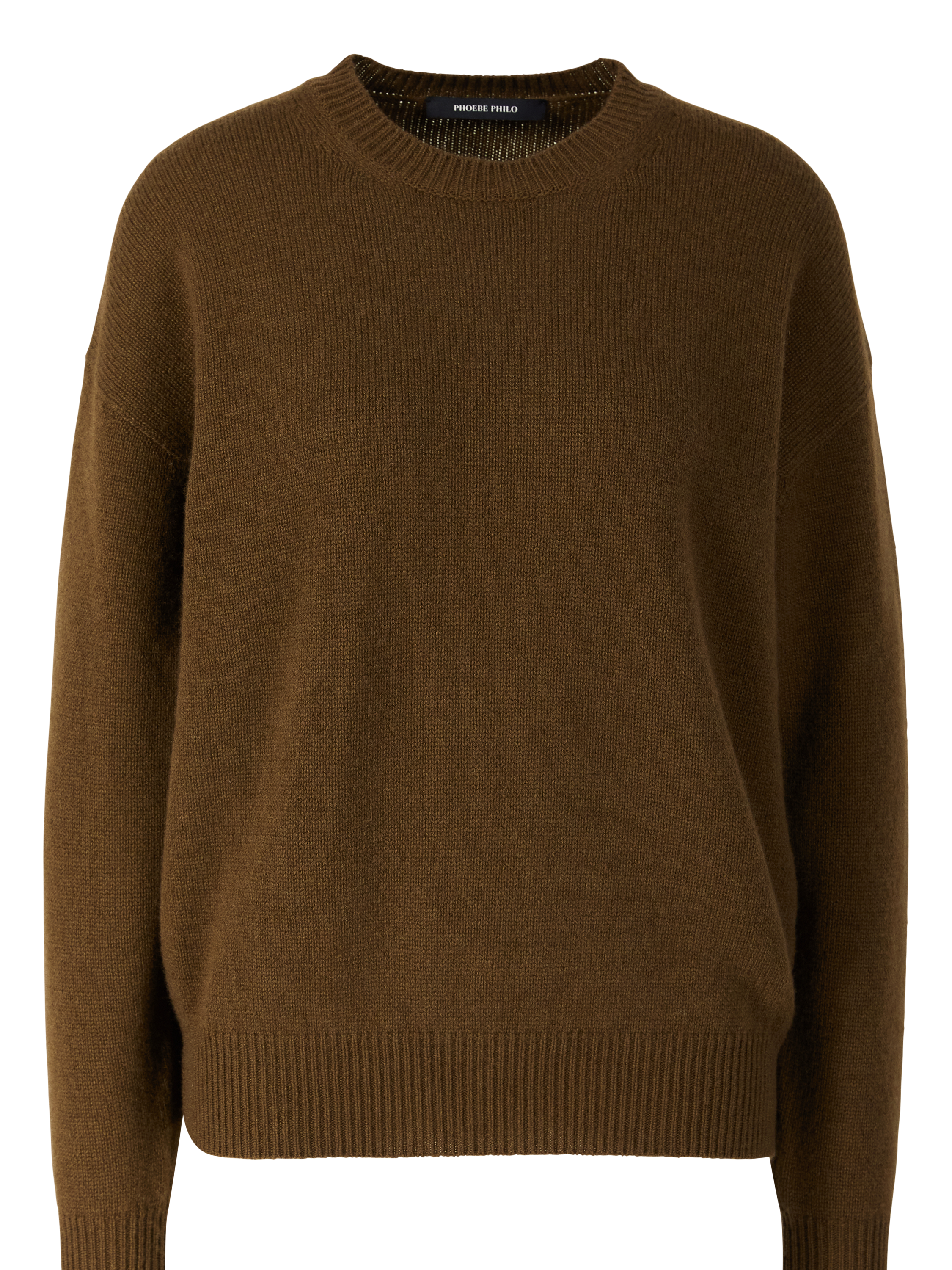 Cashmere crew-neck jumper khaki