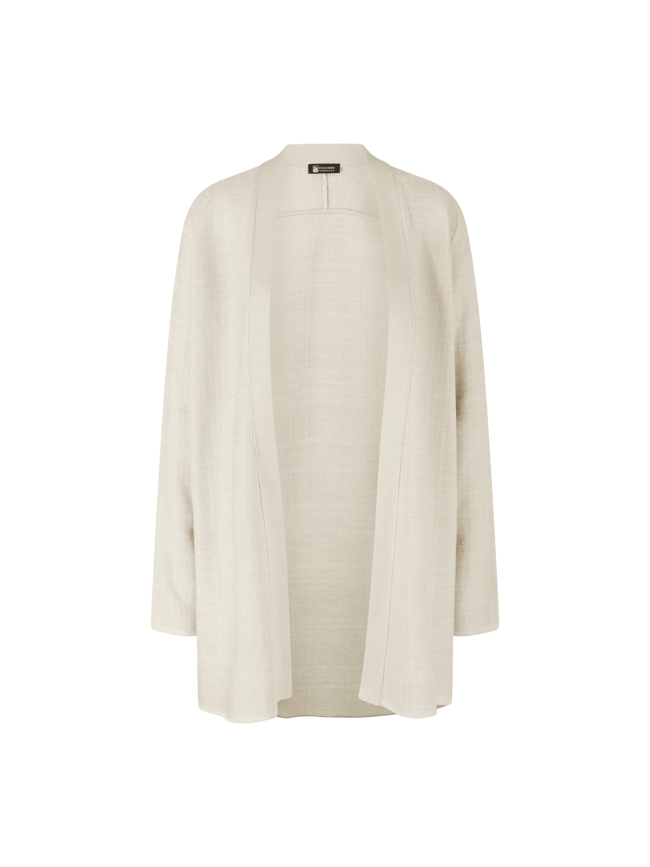 Offene Cashmere-Seidenstrickjacke Beige