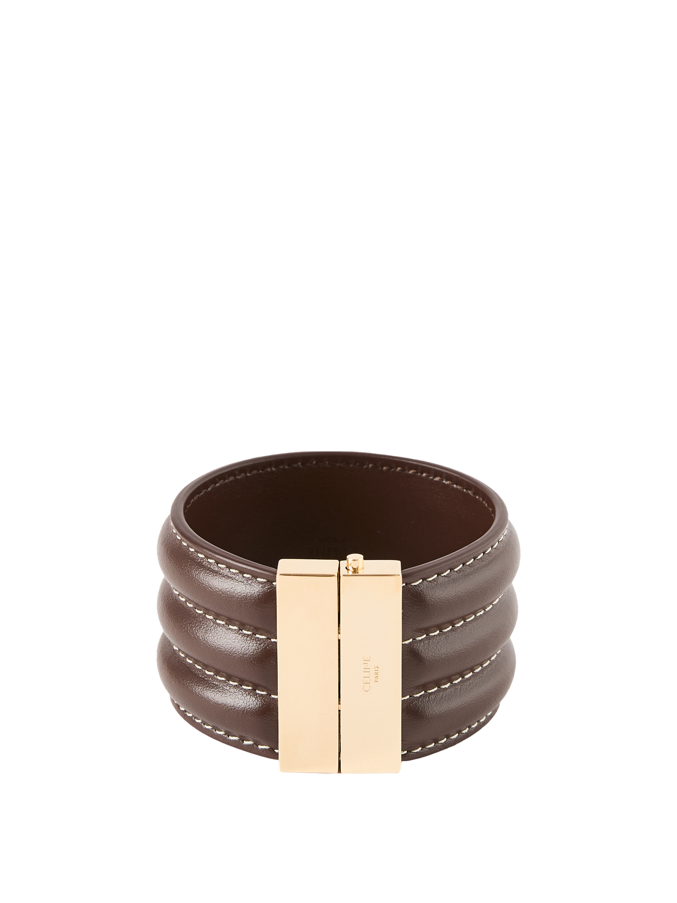 Armband aus Kalbsleder Gold/Chestnut