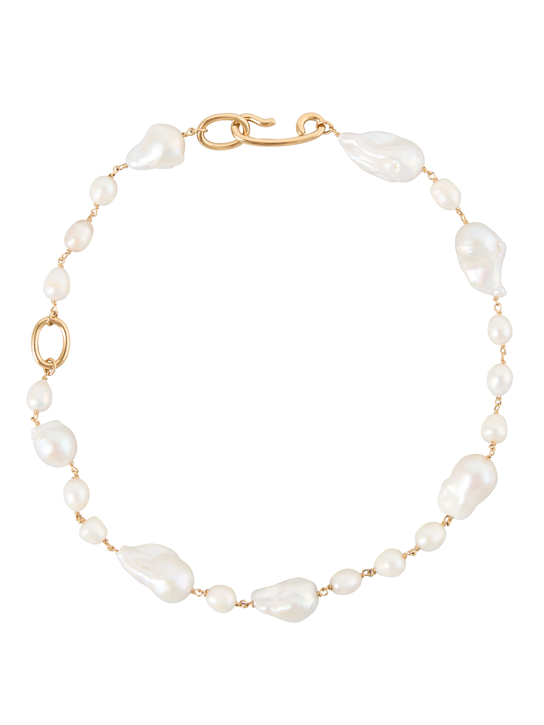 Halskette mit Süßwasserperlen Gold