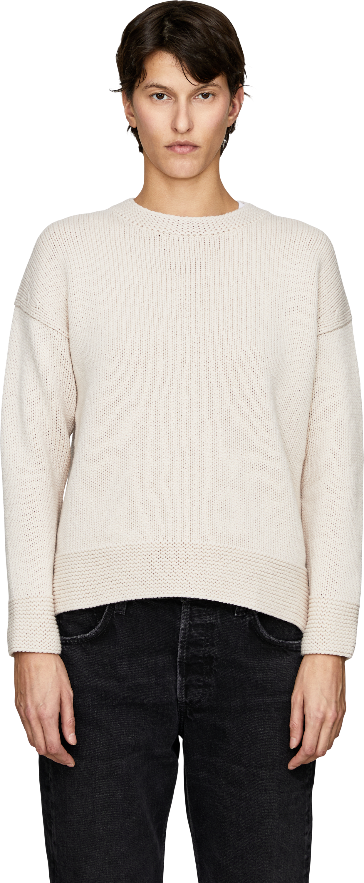 Iris von Arnim 'Peria' Alabaster cashmere jumper, Front view – UNGER.DE