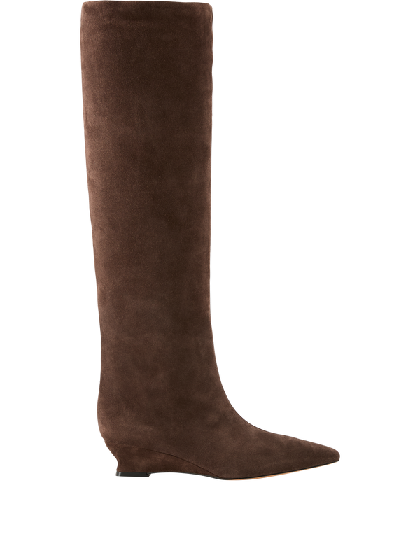 Stiefel 'Camille Tall' aus Veloursleder Braun