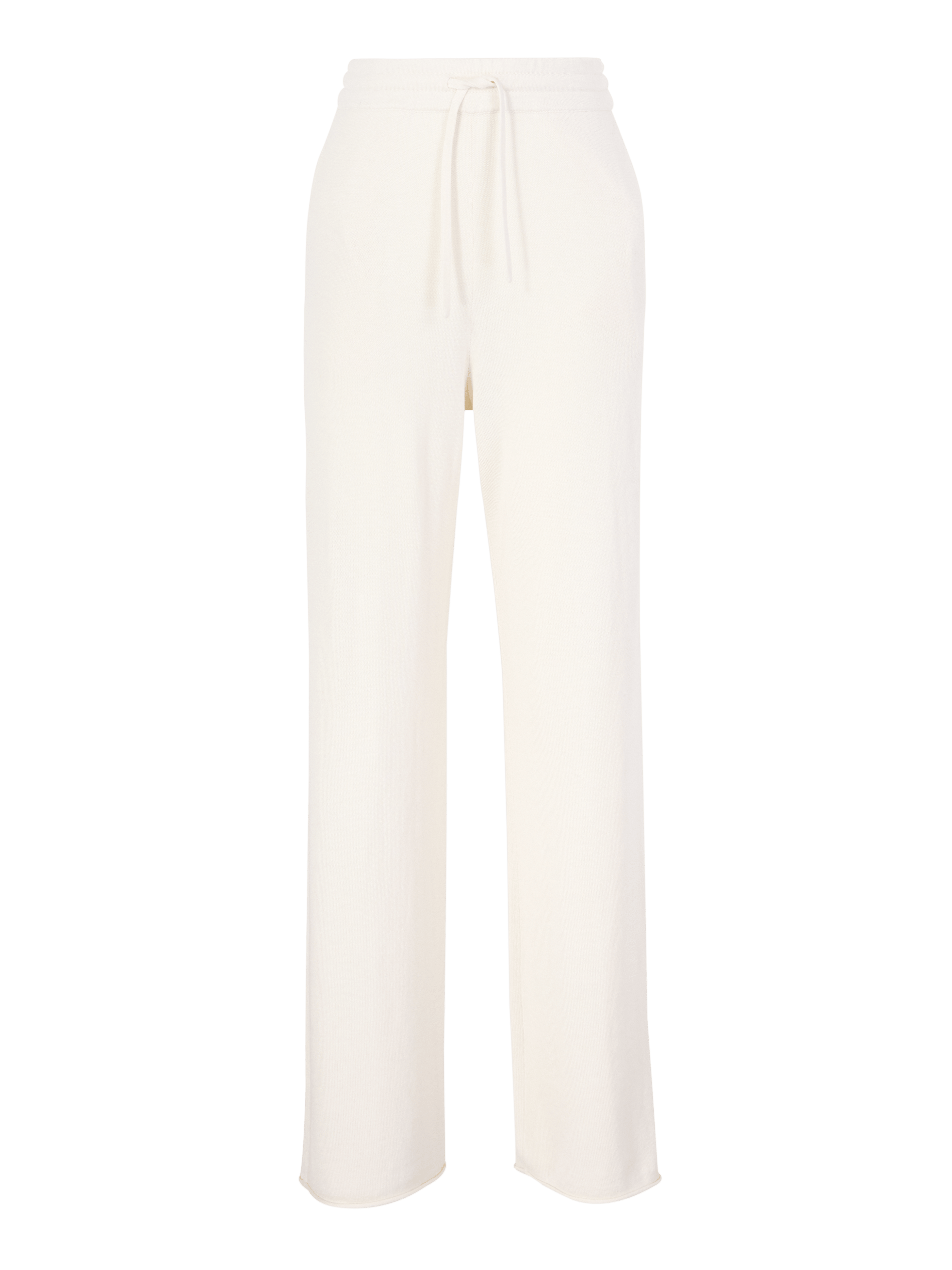 Weite Cashmere-Seidenhose Crème