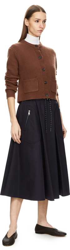 Ausgestellter Midirock Marineblau