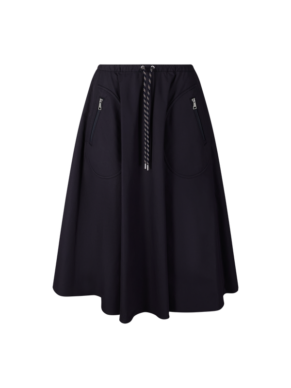 Ausgestellter Midirock Marineblau