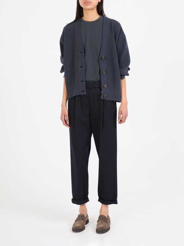 Stoffhose Marineblau