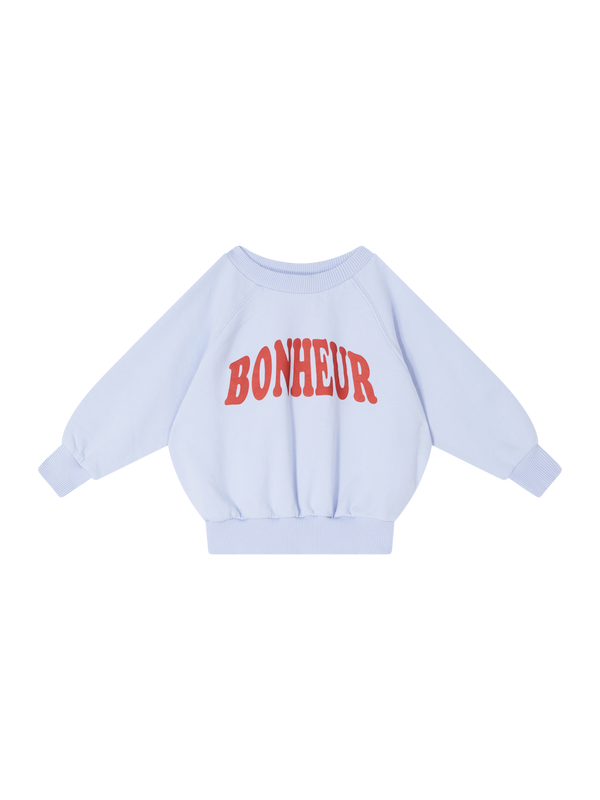Sweatshirt 'Bonheur' Hellblau