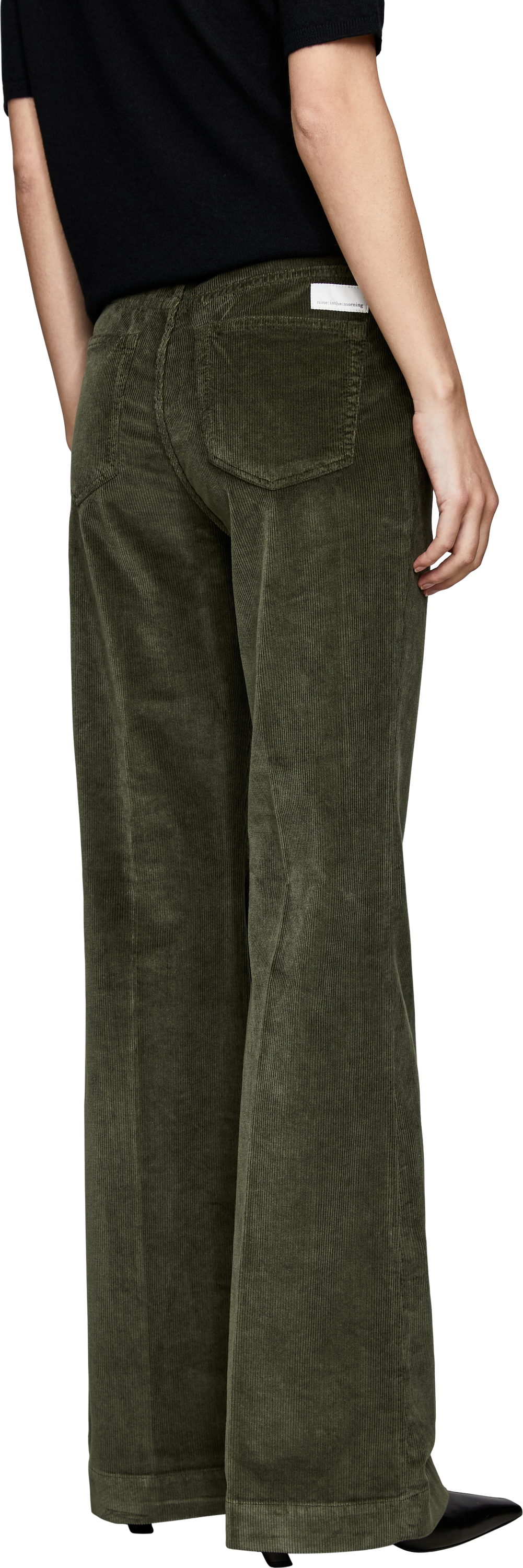 nine:inthe:morning Cordhose 'Paolie' Olivgrün, Rückansicht – UNGER.DE
