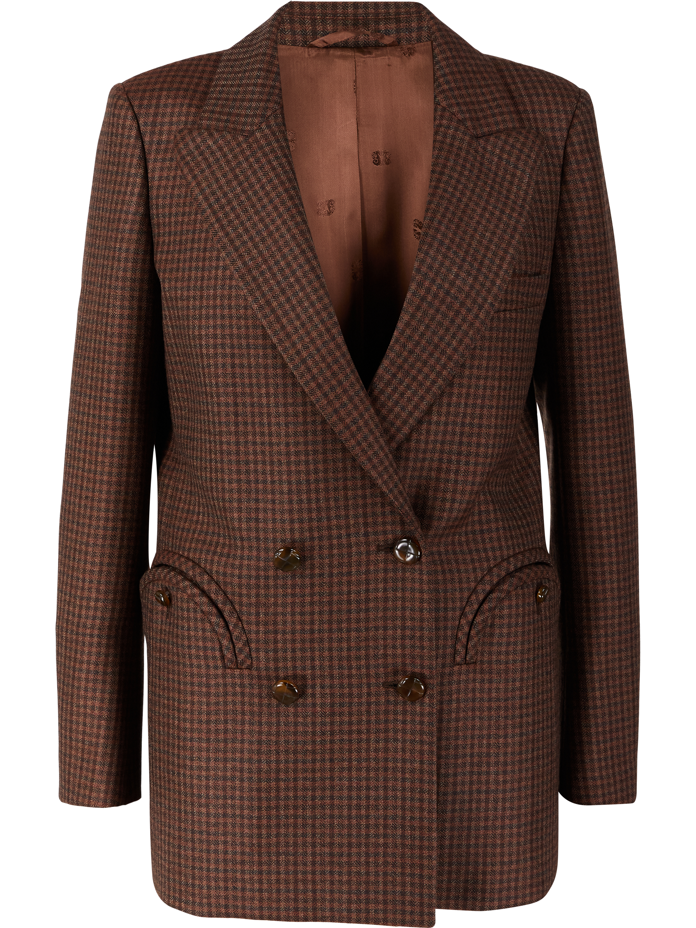 Blazé Milano Karierter Blazer 'Moat Everyday' aus Schurwolle Braun, Produktansicht – UNGER.DE