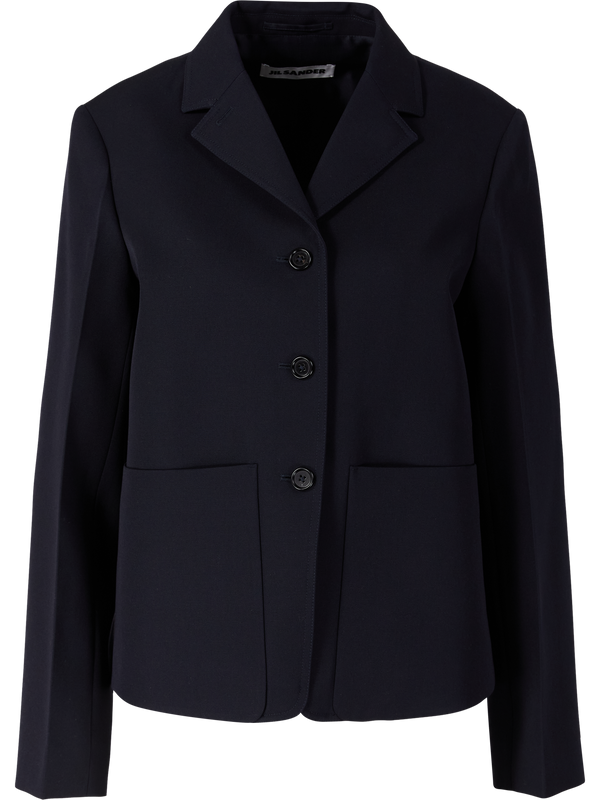 Jacke aus Woll-Gabardine Marineblau