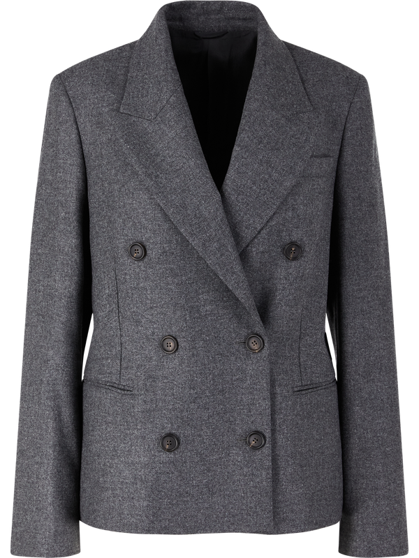Blazer in virgin wool and cashmere, anthracite