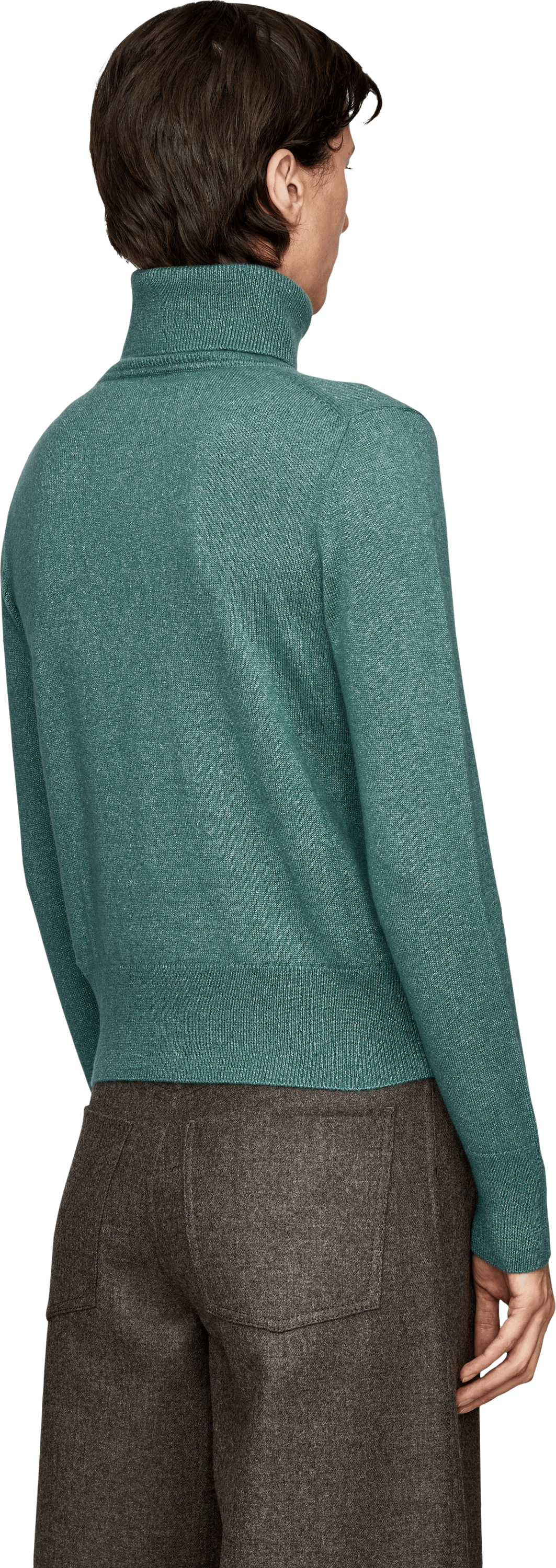 Iris von Arnim Cashmere-Seidenpullover 'Neris' mit Rollkragen Fern, Back view – UNGER.DE