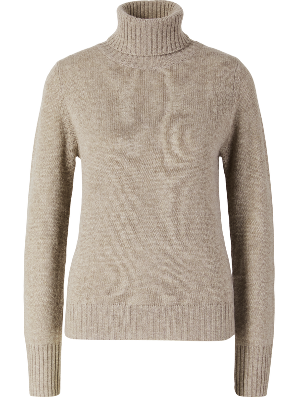 Cashmere-Pullover mit Rollkragen Beige