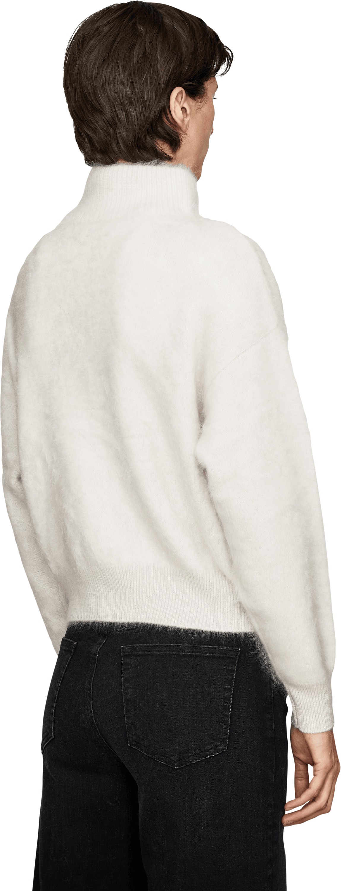 Iris von Arnim Cashmere-Strickjacke 'Dabina Brushed' Alabaster, Back view – UNGER.DE
