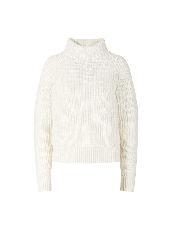 Cashmere-Pullover 'Bardelia' mit Stehkragen Ecru