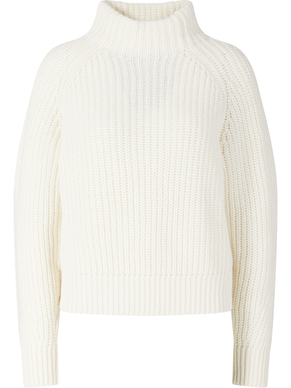 'Bardelia' cashmere jumper with a stand-up collar in ecru