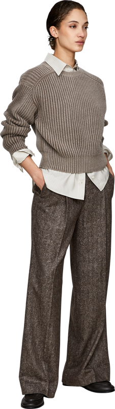 'Padora' Cashmere Jumper, Taupe, Stonewashed