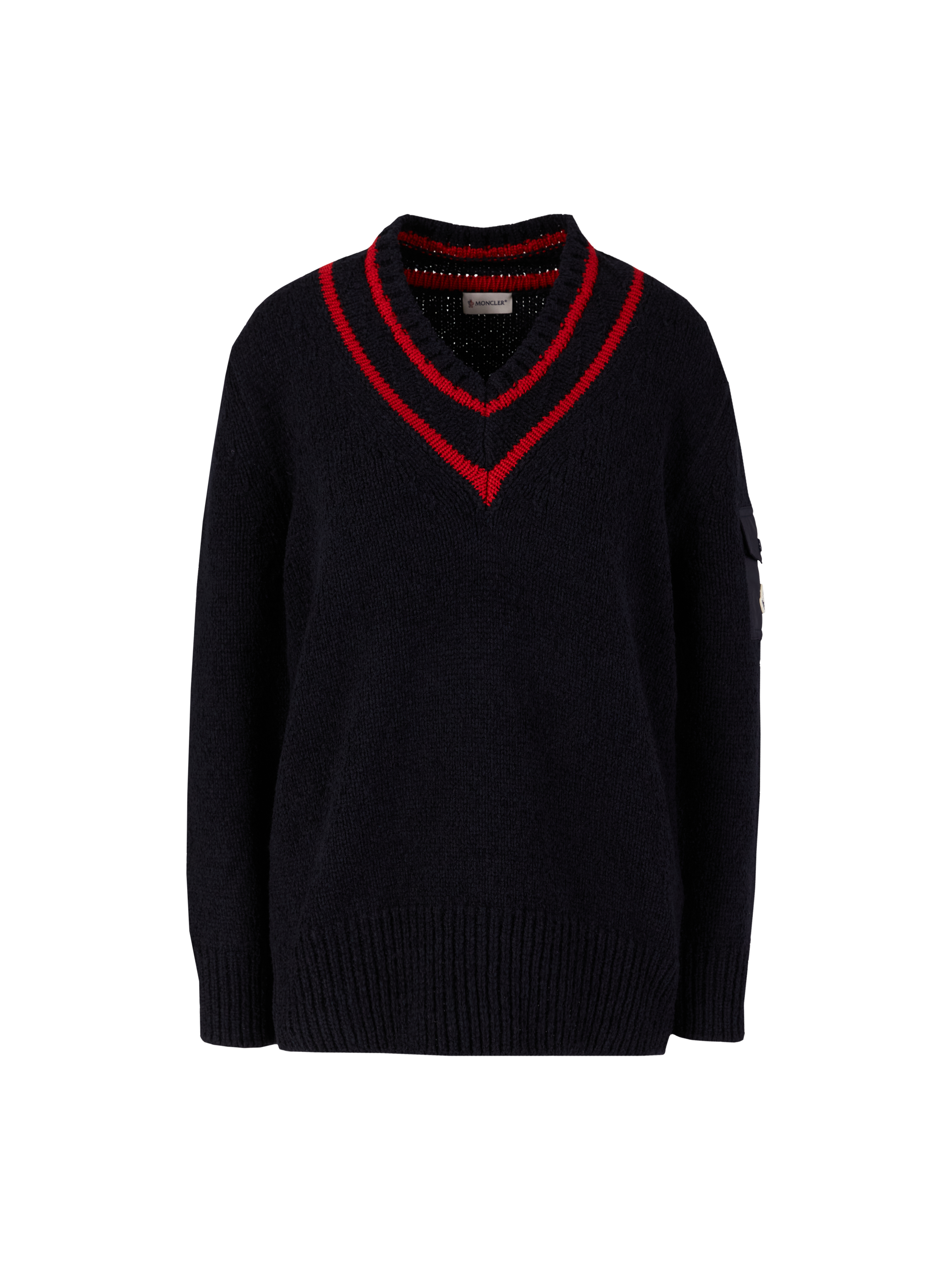 Oversized Pullover mit V-Ausschnitt Marineblau