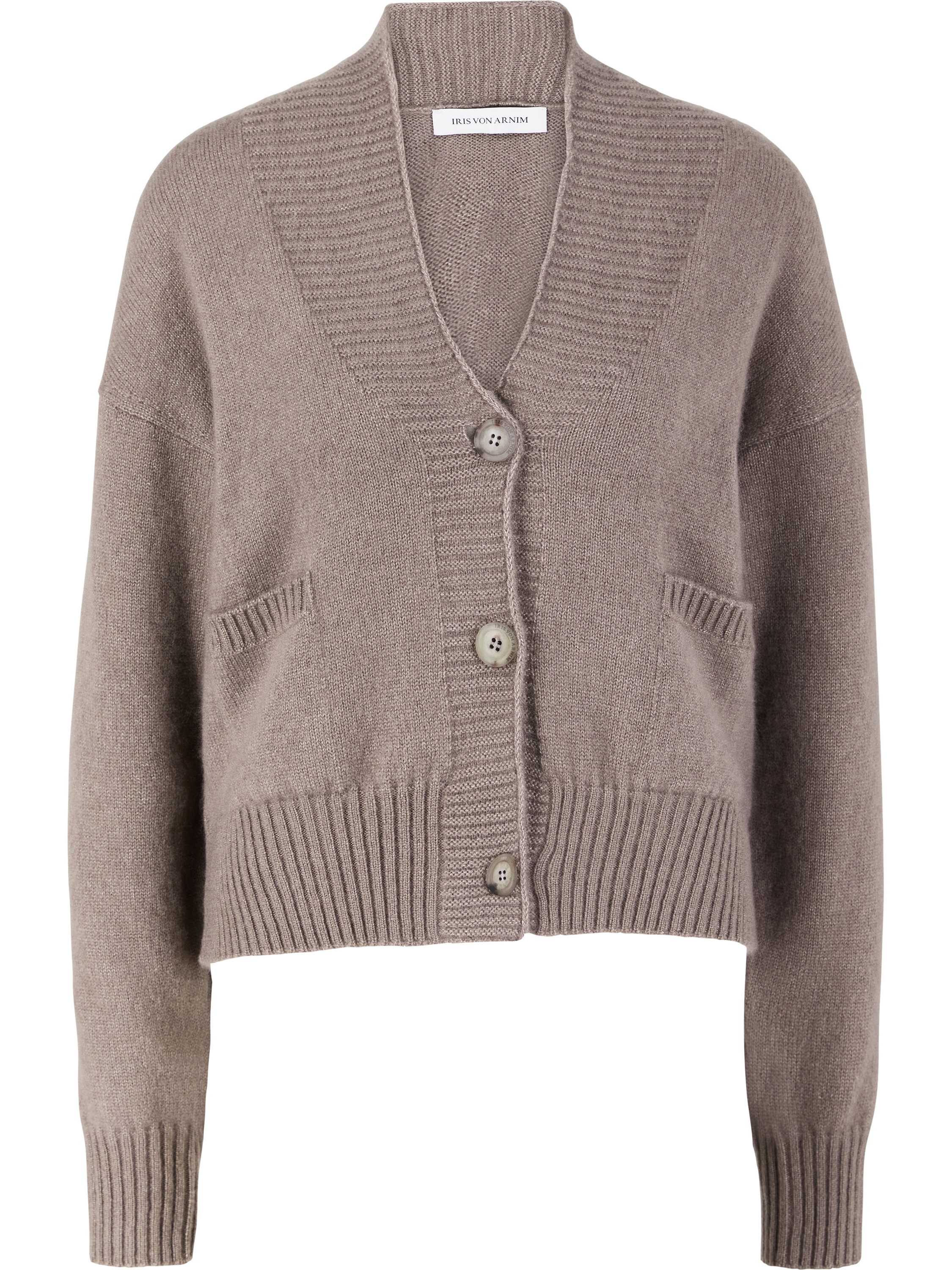 Iris von Arnim Cashmere-Seidenstrickjacke 'Kristana' Taupe, Product view – UNGER.DE