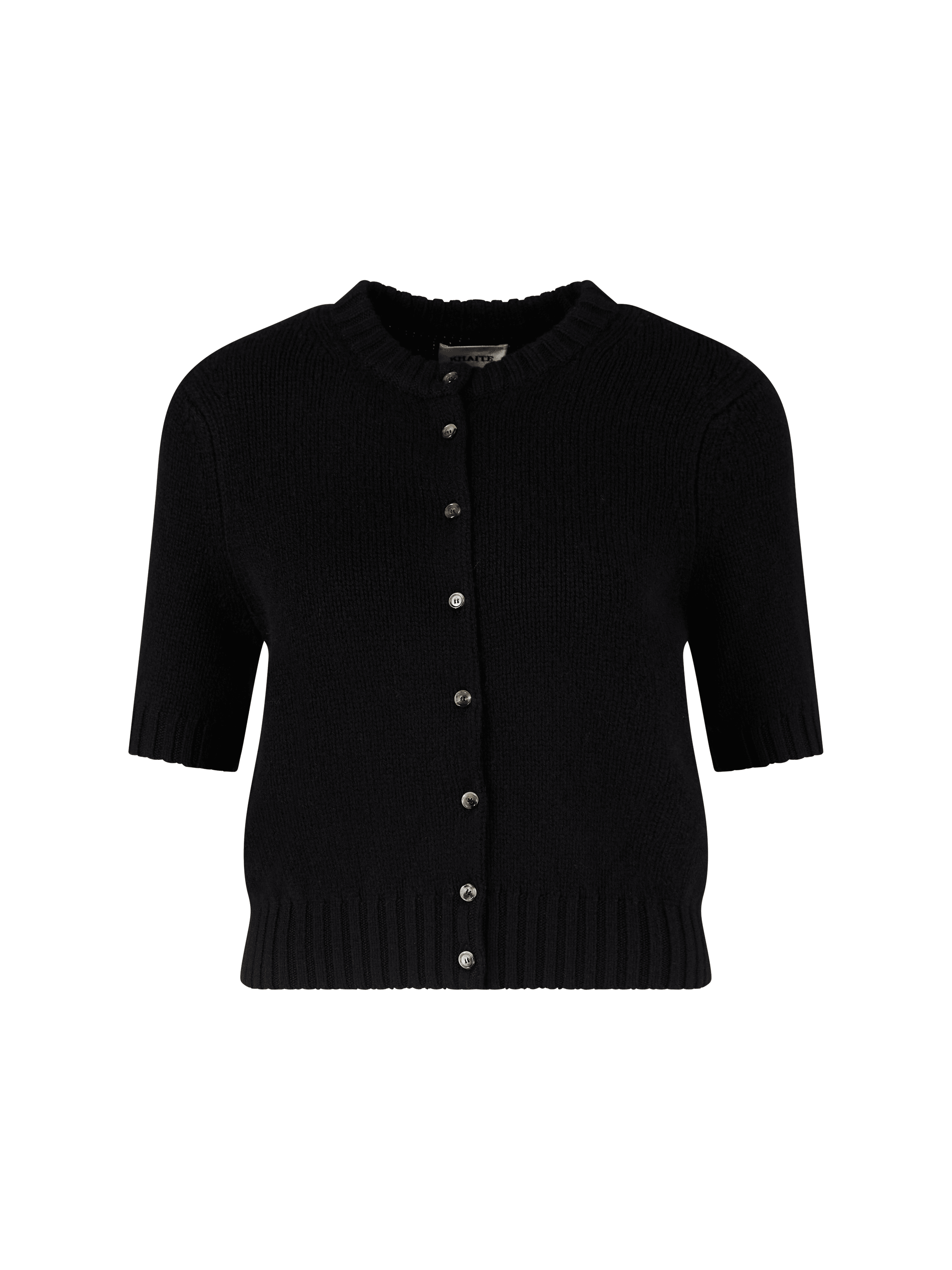 Cropped Cashmere-Strickjacke 'Nora' Schwarz 