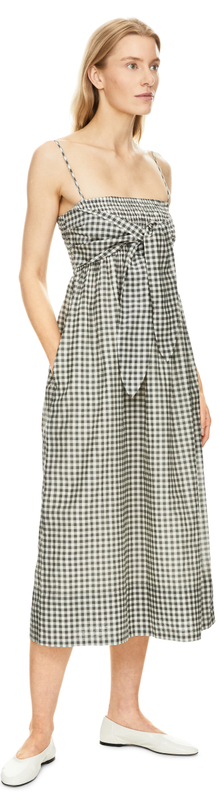 Midikleid 'Tie Smocked Cami' Grau