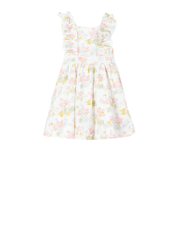 Florales Leinen-Baumwollkleid Multi