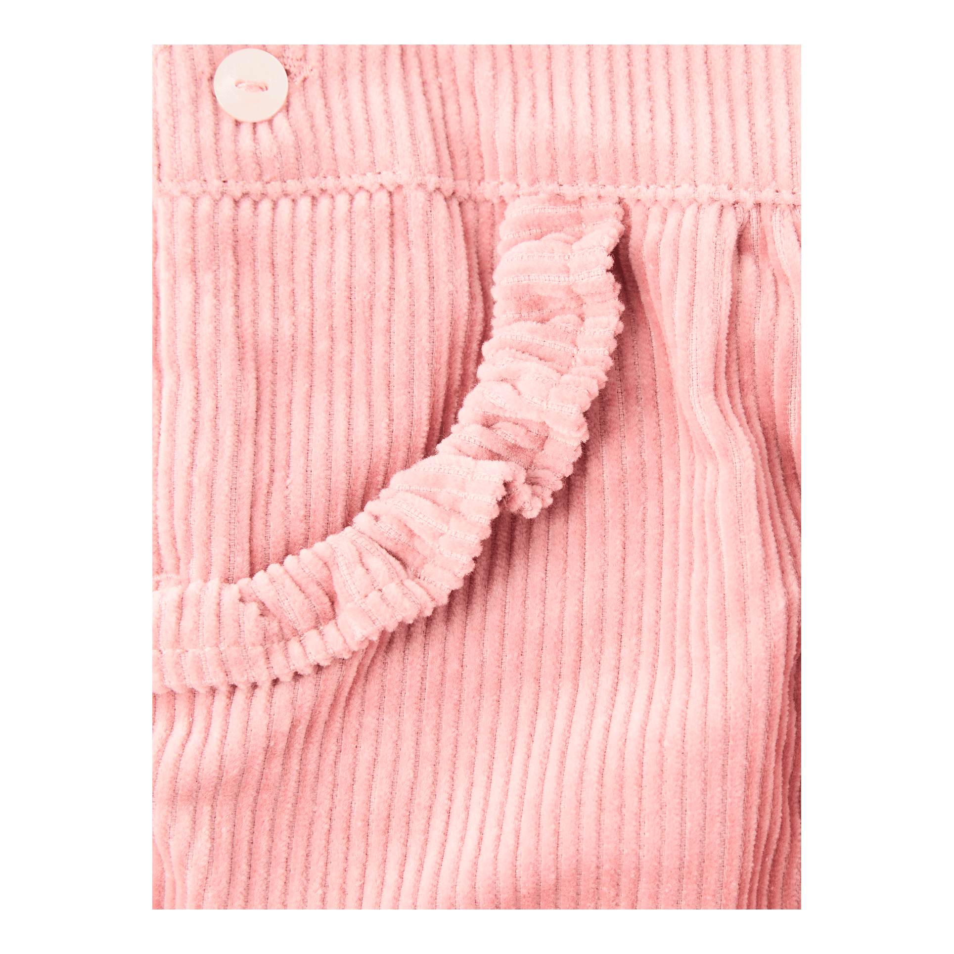 Tartine et Chocolat Ruffled corduroy dungarees pink, Front view – UNGER.DE