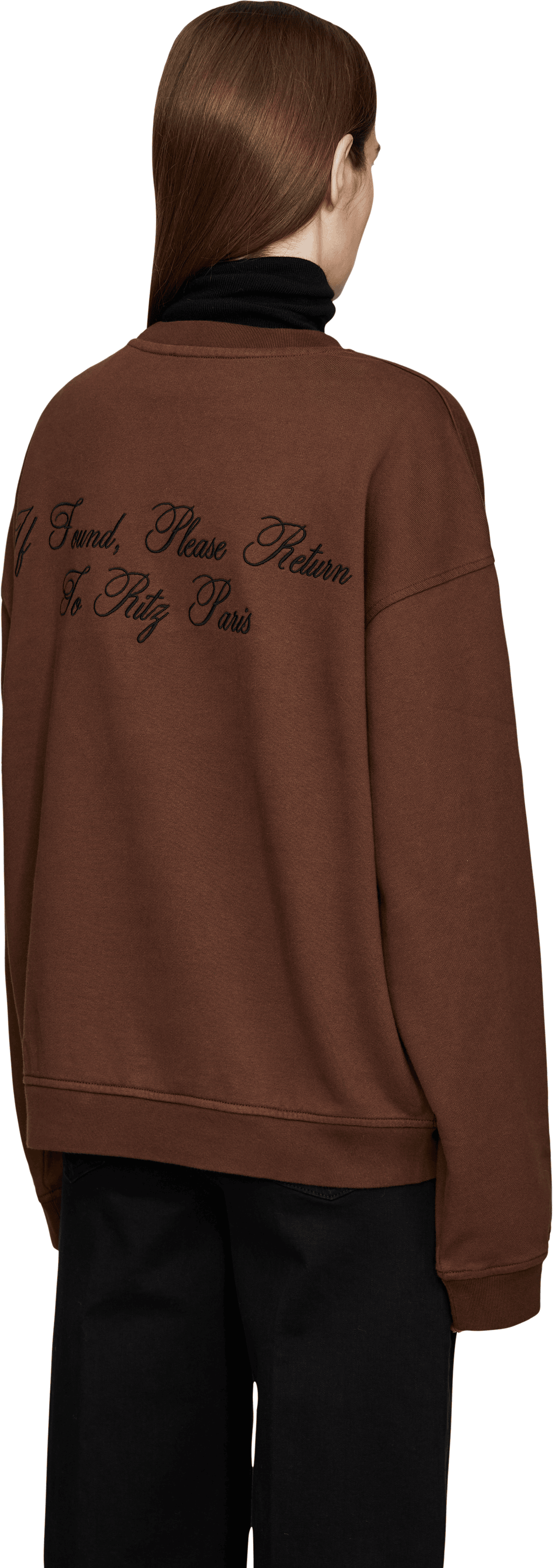 Frame Sweatshirt 'Frame x Ritz Paris' Unisex Braun, Rückansicht – UNGER.DE