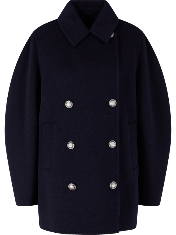 Cabanjacke aus Schurwolle und Cashmere Marineblau