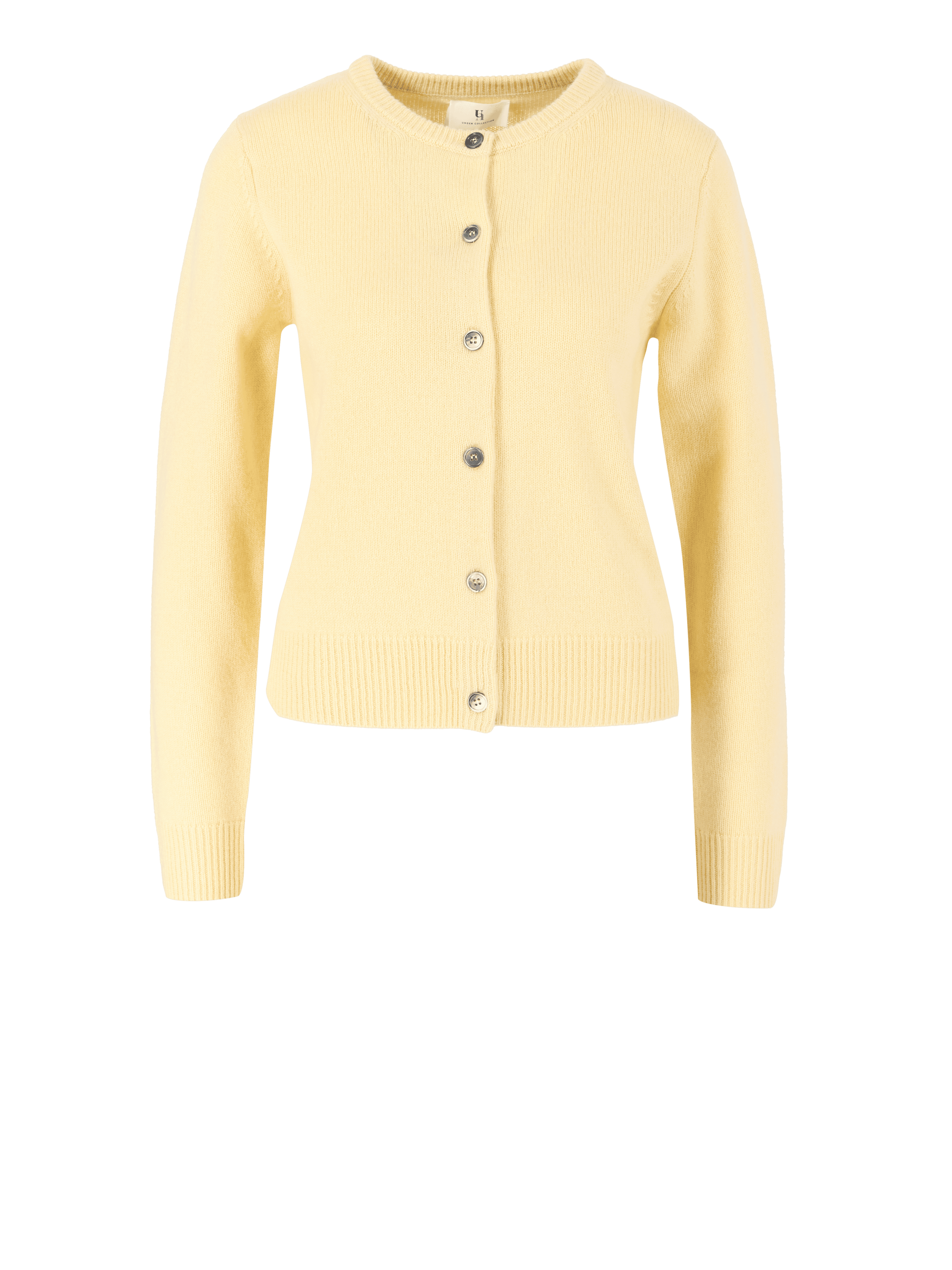 Cashmere-Strickjacke Gelb