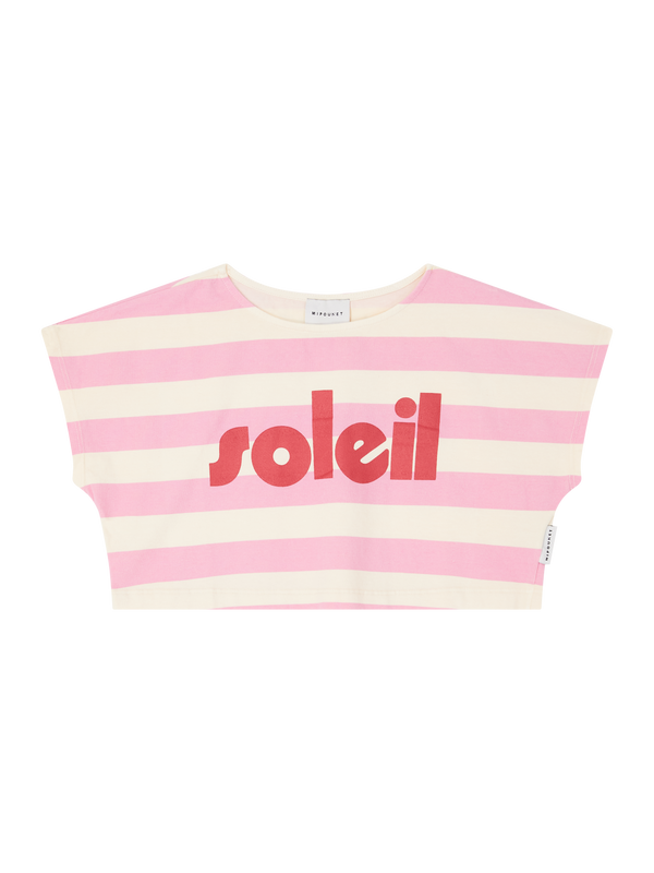 Gestreiftes T-Shirt 'Soleil' Pink