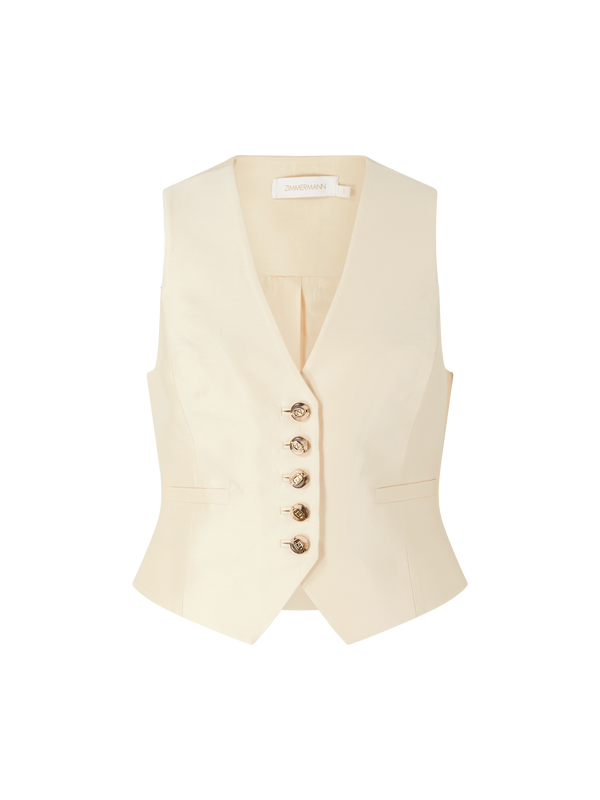 Woll-Seidenweste 'Luna' Crème