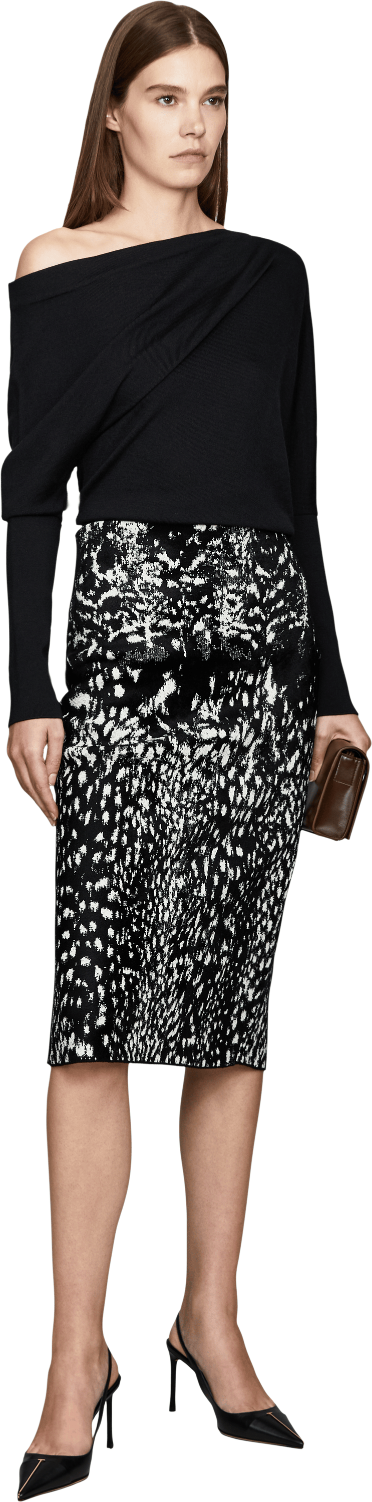 Tom Ford Samtiger Bleistiftrock mit Luchs-Jacquard Schwarz – UNGER.DE