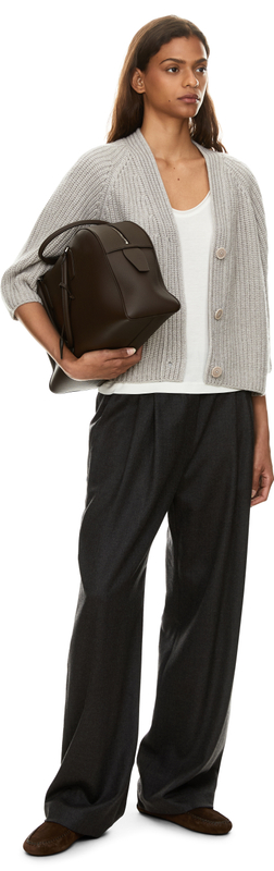 Cashmere-Strickjacke 'Fallou Button' Kiesel