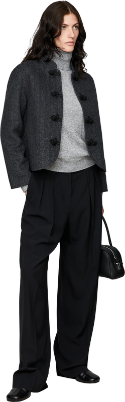 Cashmere jumper with a roll neck, Silver Melange