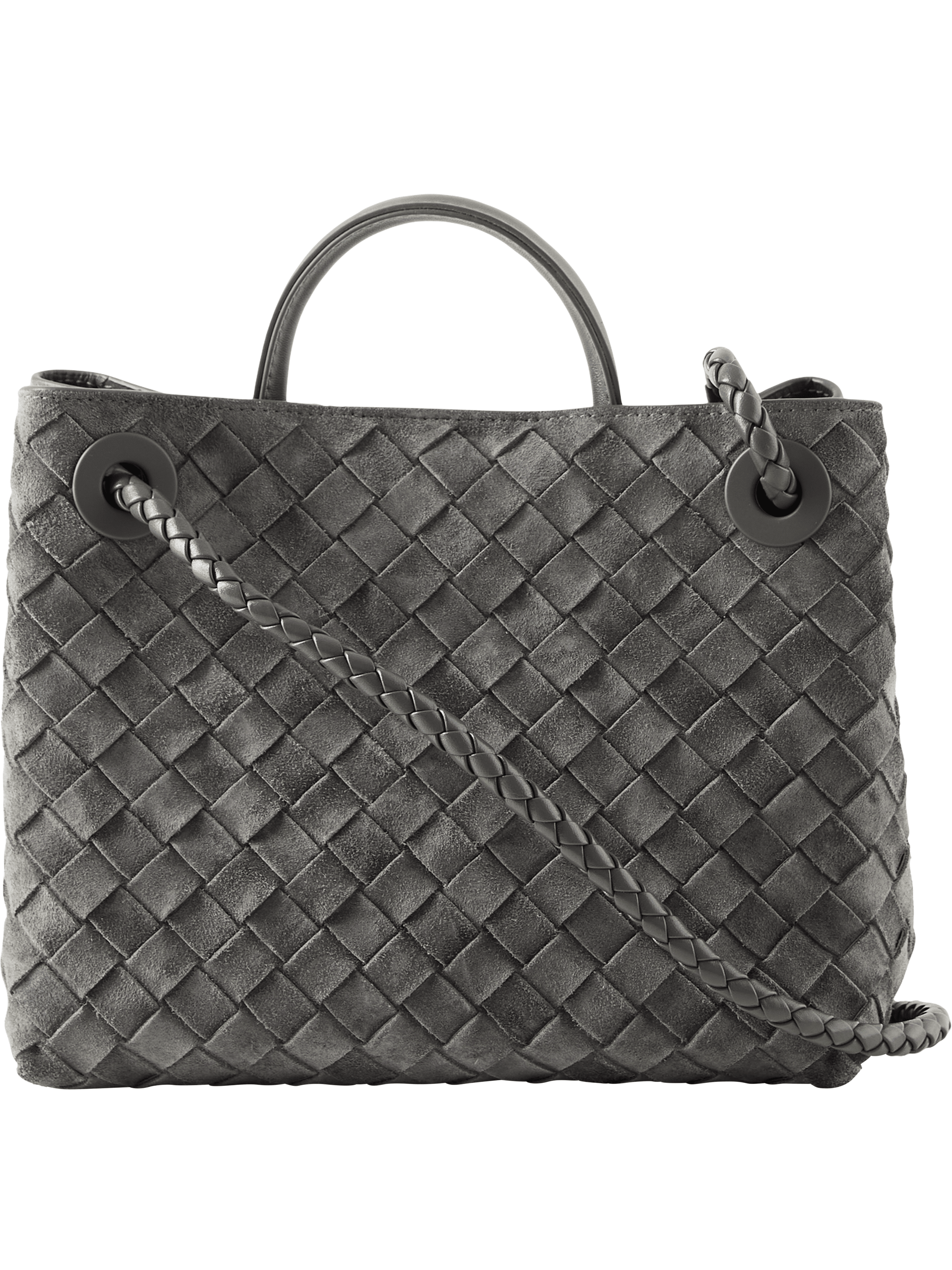 Bottega Veneta 'Small Andiamo' Handbag in Obsidian Grey, Back view – UNGER.DE