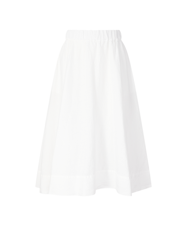 Midirock aus Leinen Weiß