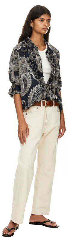 Boyfriend-Fit Jeans Beige