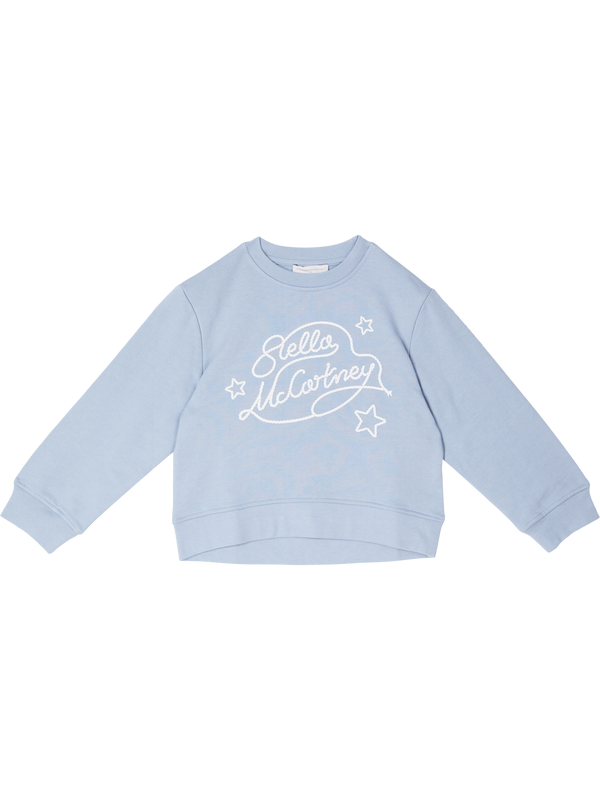 Sweatshirt mit Label-Print Hellblau