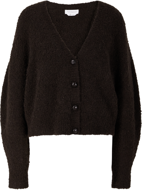 'Tenet' cashmere-alpaca-silk cardigan dark brown