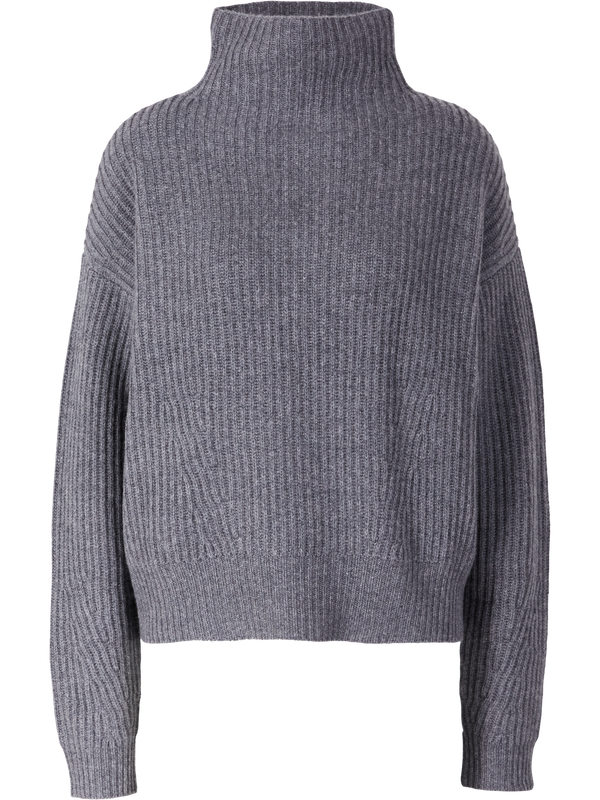 Cashmere-Pullover 'Verbier' mit Stehkragen Grau