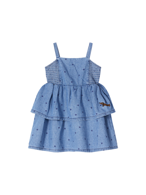 Gepunktetes Jeanskleid 'dots' Blau