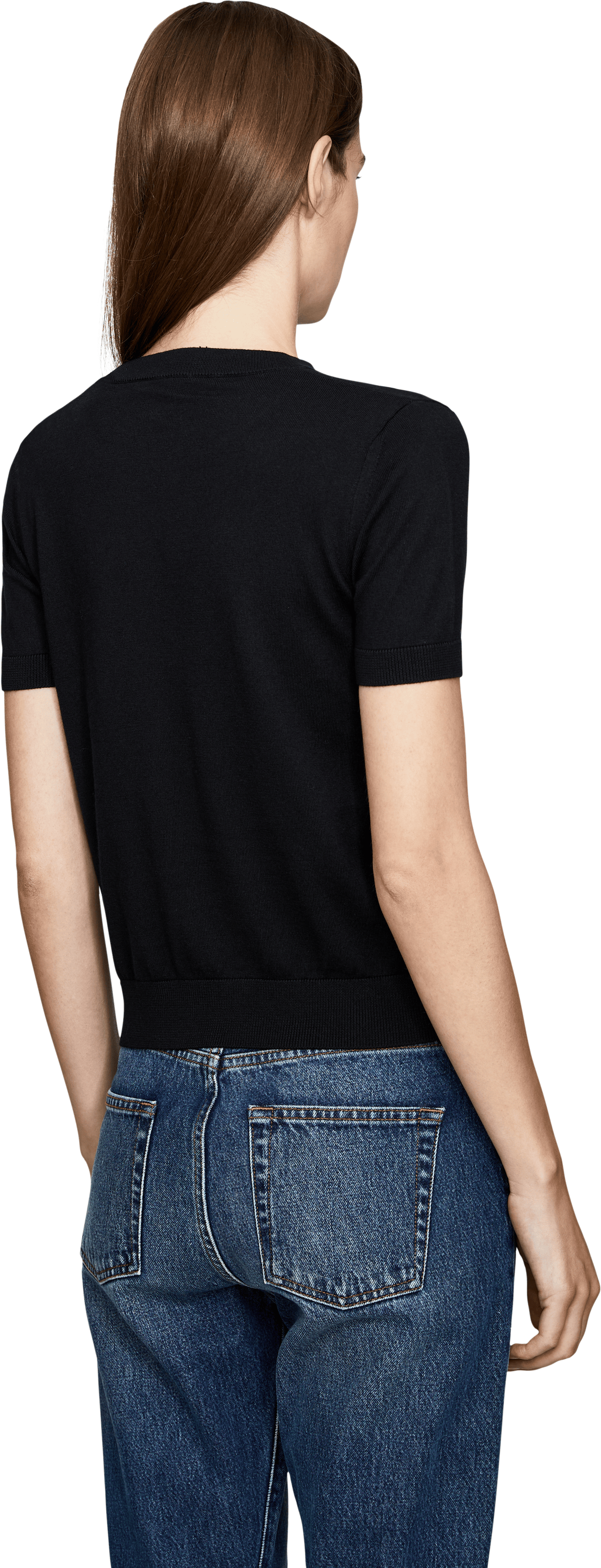 'S Max Mara Kurzarmpullover 'Giulietta' Schwarz, Rückansicht – UNGER.DE