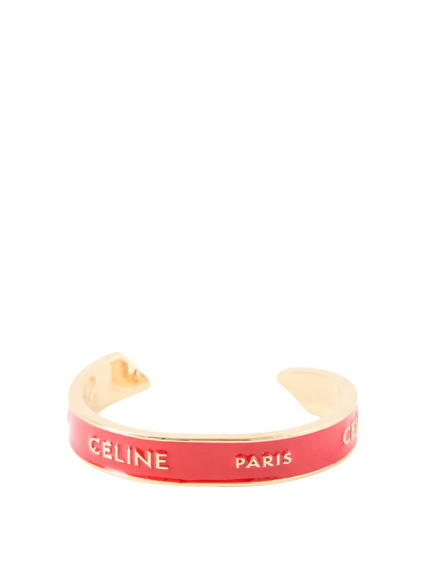 Schmaler Armreif mit Logo-Gravur Rot/Gold