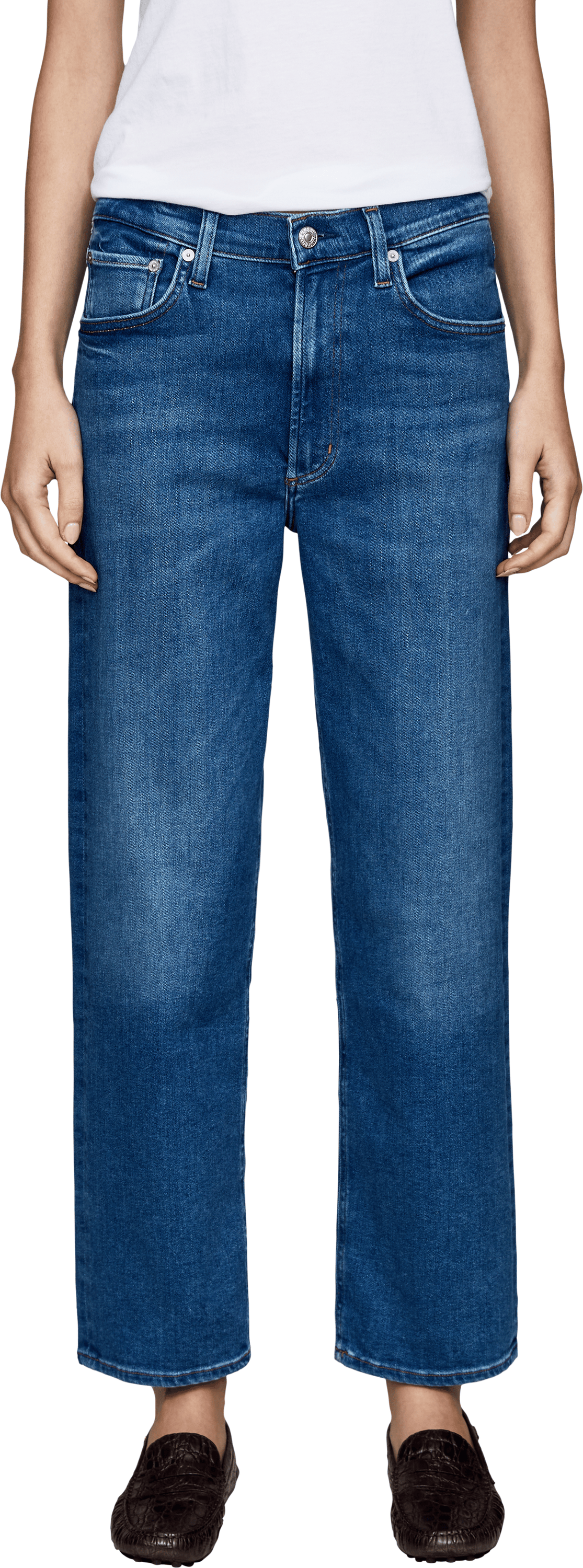 Citizens of Humanity 'Palma' Straight-Leg Jeans – Medium Blue, Front view – UNGER.DE