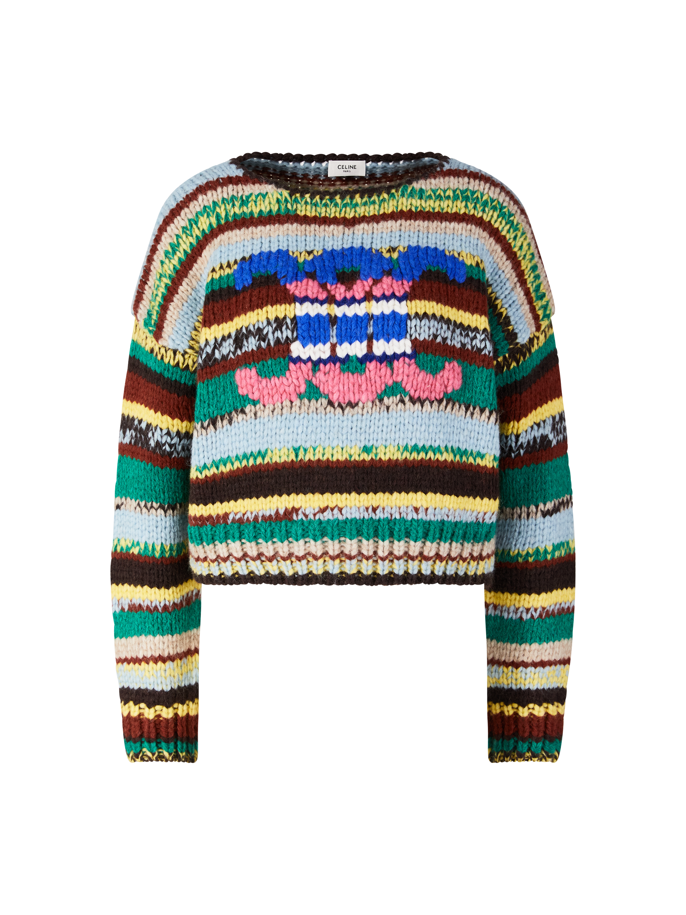 Alpaka-Strickpullover mit Triomphe-Jacquard Multi