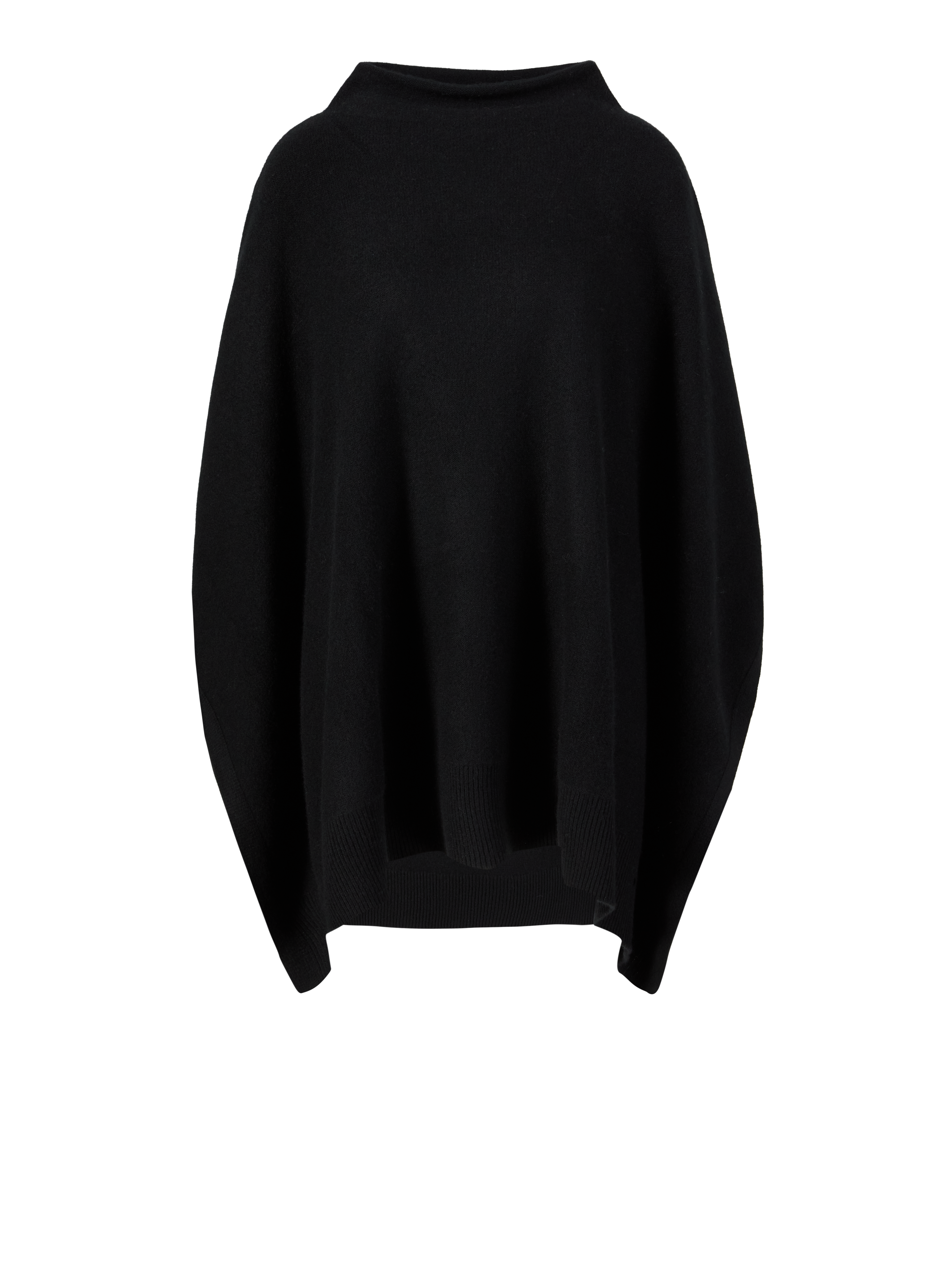 Poncho 'Funnel Neck' Schwarz 