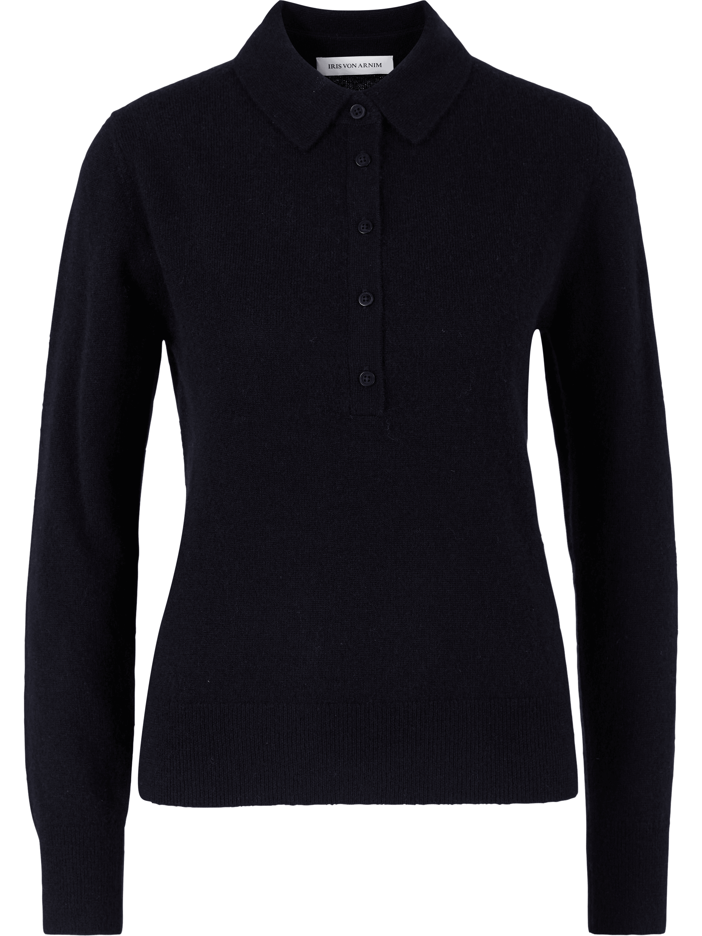 Iris von Arnim Cashmere-Seidenpullover 'Kelisa' mit Polokragen Navy, Product view – UNGER.DE