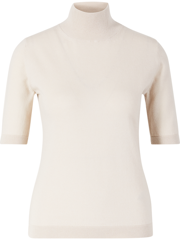 'Cantone' short-sleeved woollen jumper cream