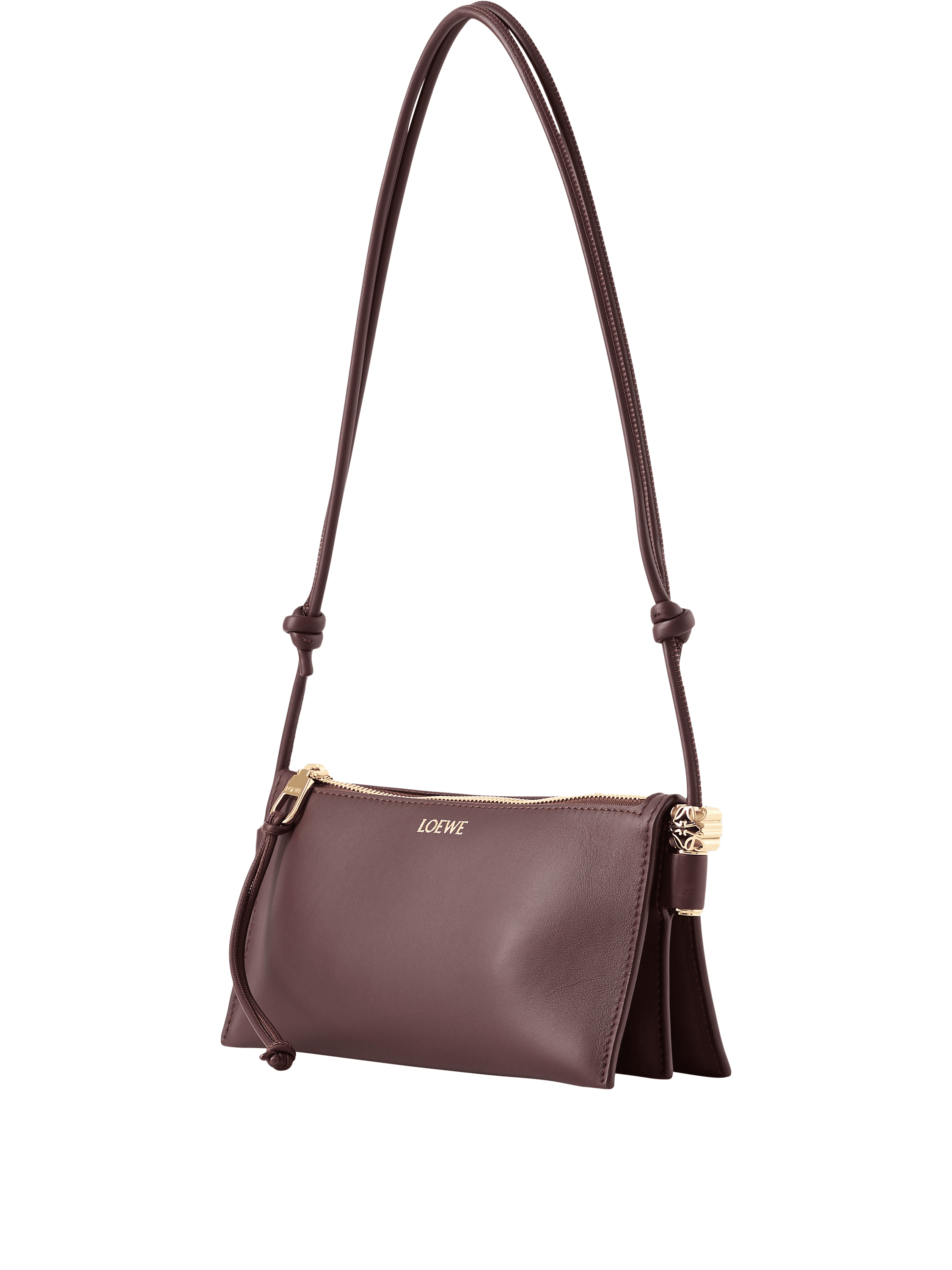 LOEWE Pouch 'Joya' aus Kalbsleder Dark Burgundy, Frontansicht – UNGER.DE